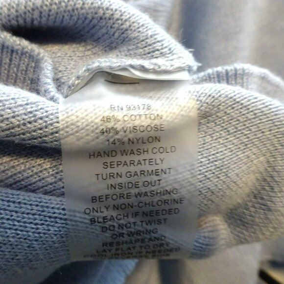 Elie Tahari Womens Light Blue Cotton/Viscose Sweater With Half-Zip Size XL - Picture 5 of 7